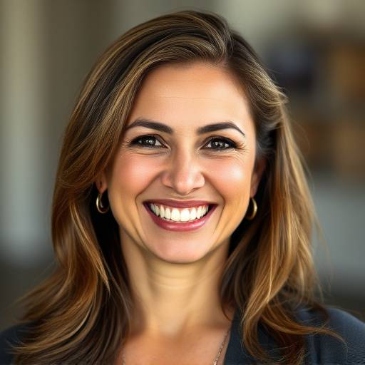 Retrato de Ana Beatriz Ferreira, diretora da academia com um sorriso acolhedor